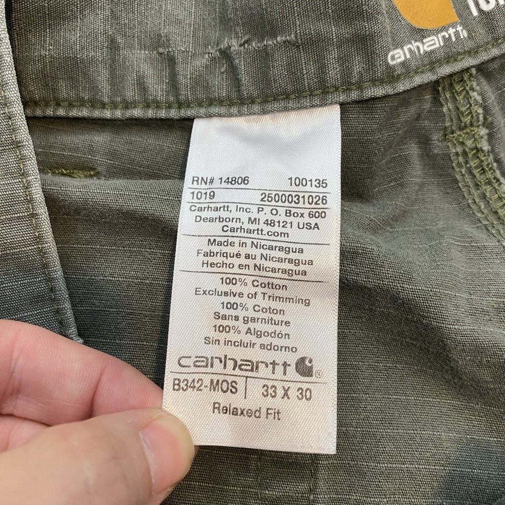 Carhartt Pants Mens 33x30 B342 MOS Ripstop Cargo Double Knee Grunge Distressed - Picture 6 of 12